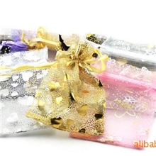 饰品批发多色可选雪纺烫金纱袋饰品袋束口袋HH203
