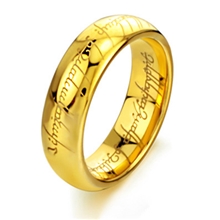 情侣饰品批发外贸首饰礼品金色魔戒之王钨金情侣戒指WJ194