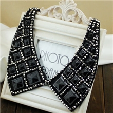 杂志款假领子时尚复古水晶边女式短项链假领子批发配饰品特价