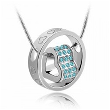 义乌小饰品水晶饰品批发-时来运转爱心时尚项链-爱护一生-A4113