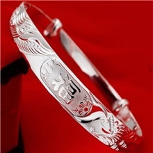 手饰厂家批发网时尚福字手镯白铜镀银镀白金手环淘宝必备货源