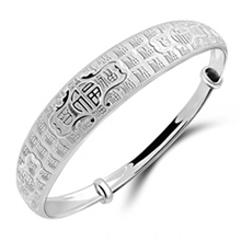 银饰品厂家批发民族风百福手镯白铜镀银淘宝货源热卖流行手环