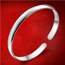 银饰品批发厂家直供光面开口手镯白铜镀银镀手环女款热卖韩版