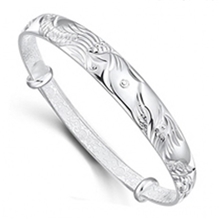 批发淘宝商城热卖银手镯铜镀千足银龙凤手镯复古银饰免费代理