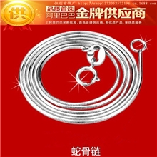 厂家直销批发925纯银项链细八角蛇骨链顺滑项链女锁骨链