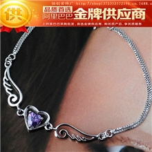 厂家直销批发925纯银紫水晶手链天使恋人韩版纯银首饰礼物