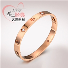 第五代不掉螺丝小卡love玫瑰金永恒之环螺丝刀情侣手镯男女手环