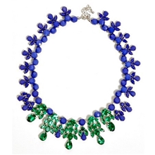 韩国新款时尚尹恩惠想你同款镂空雕花衫搭配蓝绿假领女短项链