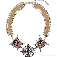 爆美AS*S大牌限定断货款项圈式宝石花金属短项链女项链批发