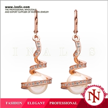 韩国耳钉批发低价库存精美18K玫瑰金饰品镶嵌珍珠厂家直销