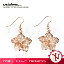 欧美流行饰品玫瑰金复古耳饰时尚镂空花耳环批发外贸货源E058