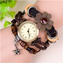 义乌批发新款时尚创意真皮手表[18371-A8]