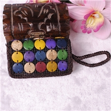 5X7单拉链海南民族特色创意手工地摊椰壳包批发厂家直销[CB01]