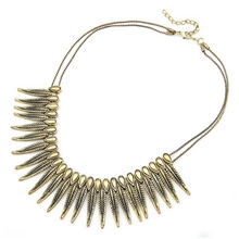 欧美时尚重金属朋克羽毛个性夸张复古超短项链范~