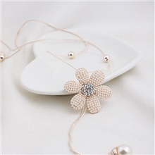 韩版饰品毛衣链批发珍珠项链花朵毛衣链批发淑女梅花毛衣链批发