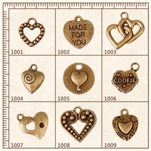 爆款推荐复古爱心系列合金手工配件手工diy合金饰品配件批发