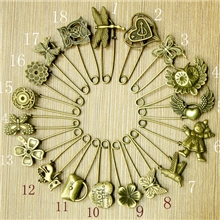 批发供应复古胸针古铜别针新款DIY饰品配件DIY手机美容1-18