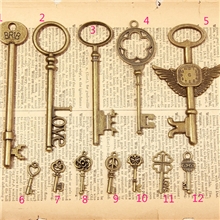 厂家直销zakka风古董小物复古饰品配件DIY手工材料合金钥匙批发