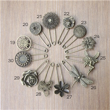 批发diy复古别针批发复古金属胸针DIY手工饰品材料衣饰胸花