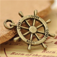 diy饰品配件批发love船舵复古吊坠zakka古董小物1054新款特价