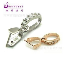 DIY925银扣吊坠扣玉扣排钻扣水晶扣翡翠扣P2001002特价