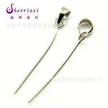 DIY925银扣吊坠扣玉扣斜孔歪孔扣矫正用翡翠扣P2019010