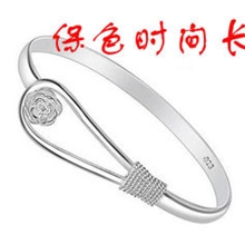 热卖手镯手环供应渡925银樱花头手镯车花手镯镀银厂家现货