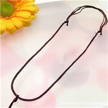黑绳项链活动扣项链绳子项链配吊坠棉绳项链大量批发