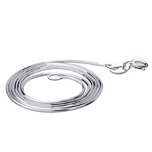 925纯银项链蛇骨链镀白金配链单链女银饰品厂家批发链子