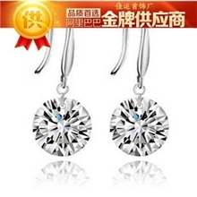 批发纯银耳坠韩版韩国批发裸钻耳坠镀白金天猫商城品质已升级