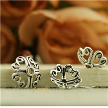 925泰银纯银配件6MM四叶草花托小号DIY手链配件银饰配件