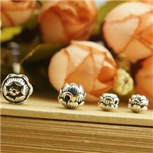 DIY配件*泰国925纯银泰银莲花6毫米散珠横孔配件批发