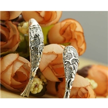 925泰银美女鱼莲花鱼配件直孔DIY纯银配件现货批发价格实惠