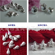 990小挂件DIY红绳配饰纯银挂件皮丘旺旺木鱼锁等配件批发现货