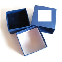 批发蓝色7.5*7.5*4CM正方盒包装盒首饰盒