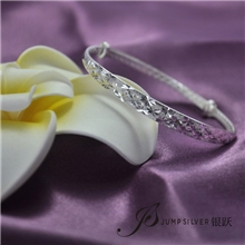 【银跃品牌】纯银饰品S990纯银手镯满天星手镯女淘宝爆款手镯