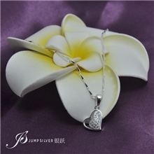 【银跃品牌】S990纯银项链银饰锁骨坠时尚饰品女款精致吊坠