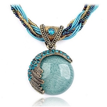 N107波西米亚项链民族风夸张地中海项链复古饰品欧美女短款