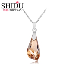 【饰都】施华洛水晶元素项链925纯银项链女韩版项饰银饰批发