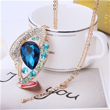 7364奥地利水晶新款泪滴水晶毛衣链韩国韩版流行高档长款项链