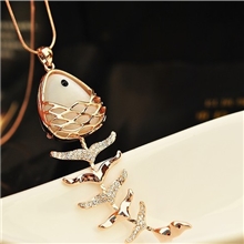 韩国韩版骨头鱼长款项链时尚流行镀真金骨头架高档毛衣链批发