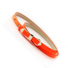 韩版百搭萤光糖果色女式细腰带女腰带装饰漆皮带批发