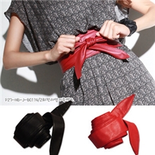 B24加长多圈绑带长腰带女士腰封韩国装饰蝴蝶结车线宽皮带