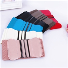 B41韩版黑色松紧羽绒服腰封女士超宽腰带简约百搭装饰腰封