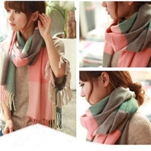 2013韩国新款韩版超长格子空调披肩毛线围巾男女围巾两用批发