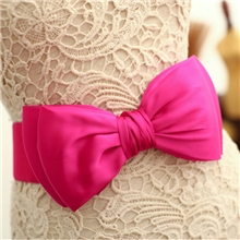 韩版百搭时尚蝴蝶结腰封女宽腰带韩国松紧装饰腰带丝滑绸缎面