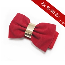 韩版百搭时尚蝴蝶结腰封女宽腰带韩国松紧装饰腰带绒面新款特惠