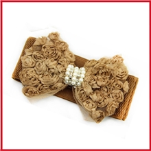 新款甜美镶钻珍珠花朵蝴蝶结款松紧腰带女式腰封厂家直销