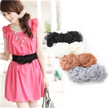 腰封女时尚韩版女士腰带蕾丝松紧百搭可爱宽腰封腰带