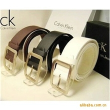 供应经典款简洁气质银色方头光身压字针扣皮带